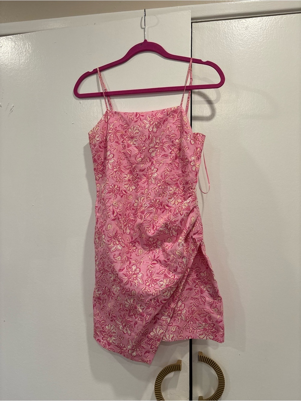 Zara Pink Floral Spaghetti-Strap Mini Dress